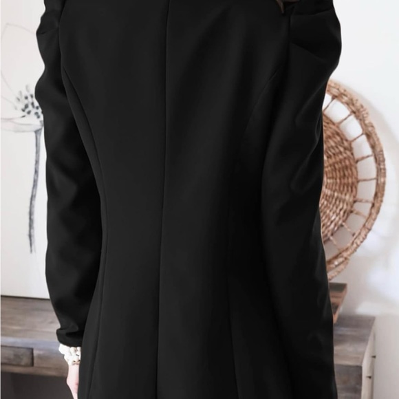 Women's Blazers Open Front Puff Sleeve with Pockets - Picture 2 of 7